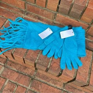 angora gloves and a matching scarf
